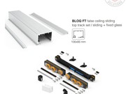 BLOQ FT KIT - False Ceiling Sliding Top Track Set / Sliding + Fixed Glass 3m White